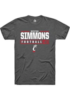 Weston Simmons  Cincinnati Bearcats Dark Grey Rally NIL Stacked Box Short Sleeve T Shirt