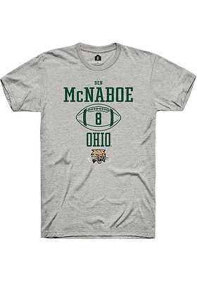 Ben McNaboe  Ohio Bobcats Ash Rally NIL Sport Icon Short Sleeve T Shirt