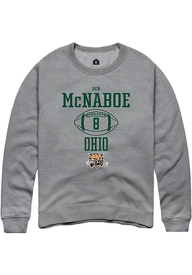 Ben McNaboe  Rally Ohio Bobcats Mens Graphite NIL Sport Icon Long Sleeve Crew Sweatshirt