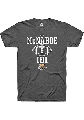 Ben McNaboe  Ohio Bobcats Dark Grey Rally NIL Sport Icon Short Sleeve T Shirt