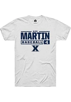Alex Martin  Xavier Musketeers White Rally NIL Stacked Box Short Sleeve T Shirt
