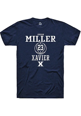 Jordan Miller  Xavier Musketeers Navy Blue Rally NIL Sport Icon Short Sleeve T Shirt