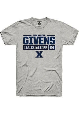 MacKenzie Givens  Xavier Musketeers Ash Rally NIL Stacked Box Short Sleeve T Shirt