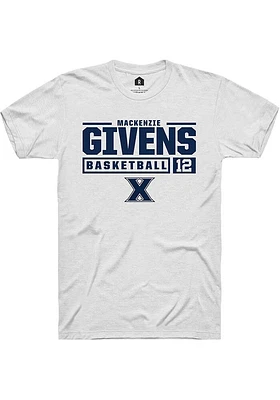 MacKenzie Givens  Xavier Musketeers White Rally NIL Stacked Box Short Sleeve T Shirt