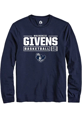 MacKenzie Givens  Xavier Musketeers Navy Blue Rally NIL Stacked Box Long Sleeve T Shirt