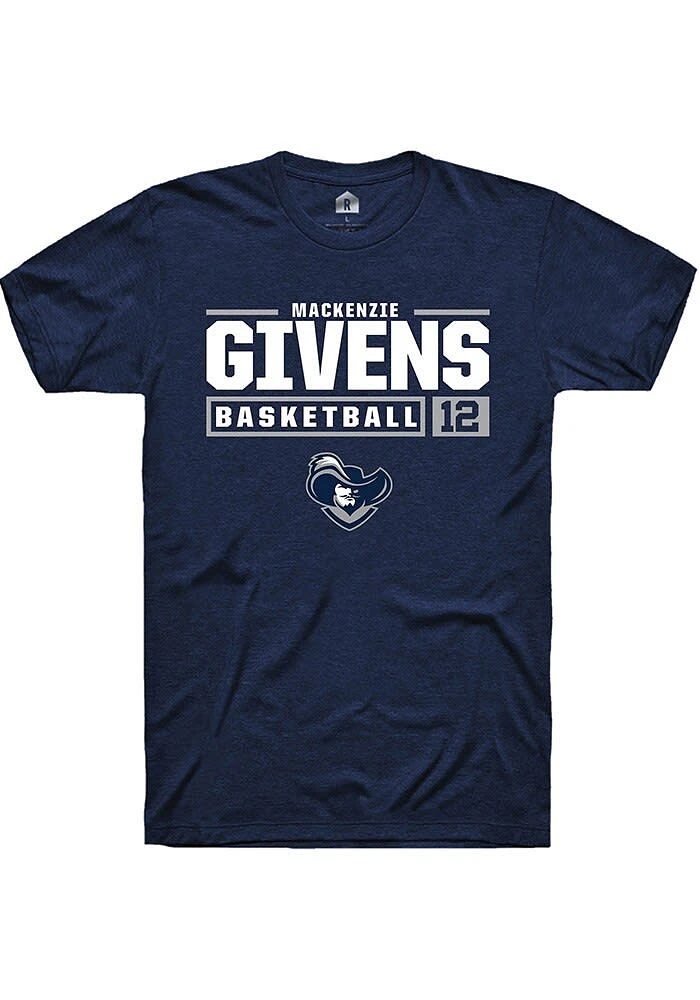 MacKenzie Givens  Xavier Musketeers Navy Blue Rally NIL Stacked Box Short Sleeve T Shirt