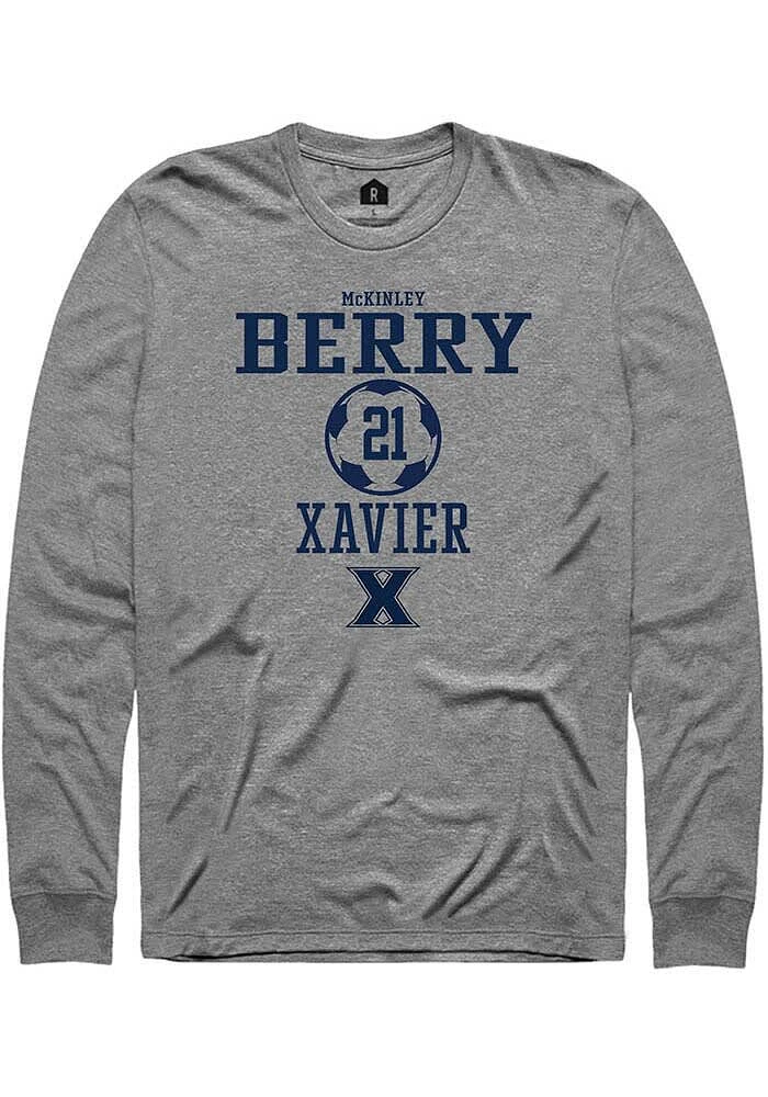 McKinley Berry  Xavier Musketeers Graphite Rally NIL Sport Icon Long Sleeve T Shirt