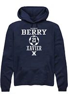 McKinley Berry  Rally Xavier Musketeers Mens Navy Blue NIL Sport Icon Long Sleeve Hoodie