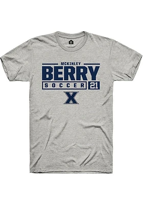 McKinley Berry  Xavier Musketeers Ash Rally NIL Stacked Box Short Sleeve T Shirt