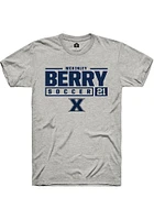 McKinley Berry  Xavier Musketeers Ash Rally NIL Stacked Box Short Sleeve T Shirt