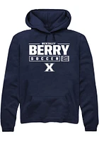 McKinley Berry  Rally Xavier Musketeers Mens Navy Blue NIL Stacked Box Long Sleeve Hoodie