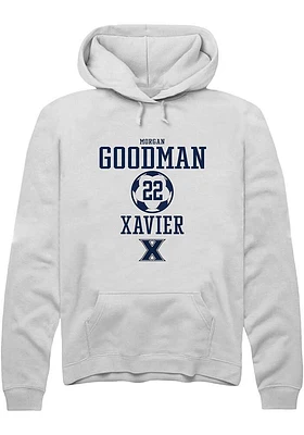 Morgan Goodman  Rally Xavier Musketeers Mens White NIL Sport Icon Long Sleeve Hoodie