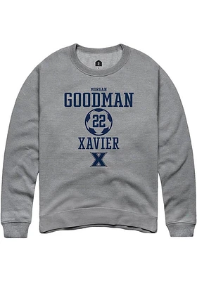 Morgan Goodman  Rally Xavier Musketeers Mens Graphite NIL Sport Icon Long Sleeve Crew Sweatshirt