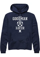 Morgan Goodman  Rally Xavier Musketeers Mens Navy Blue NIL Sport Icon Long Sleeve Hoodie