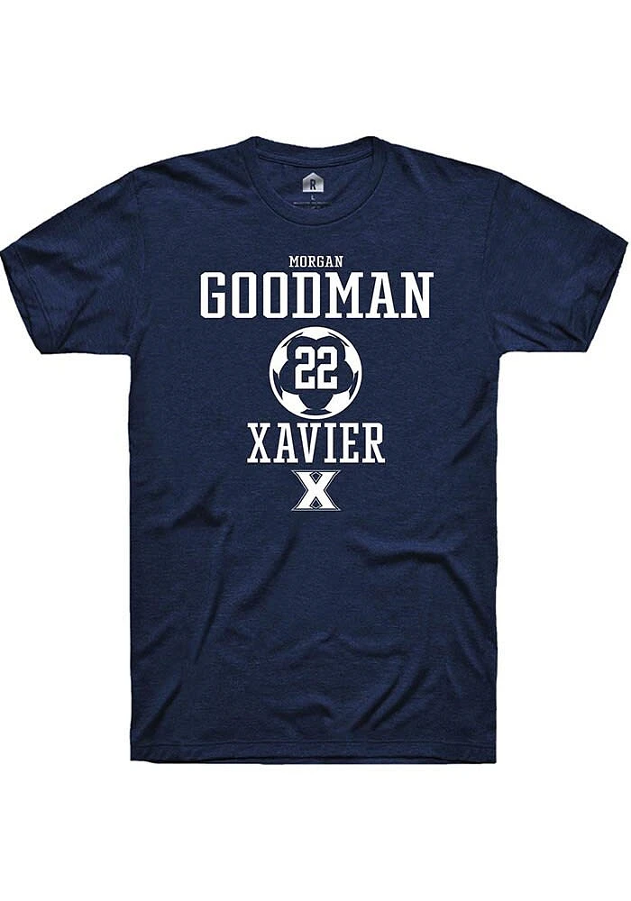 Morgan Goodman  Xavier Musketeers Navy Blue Rally NIL Sport Icon Short Sleeve T Shirt