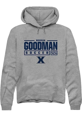 Morgan Goodman  Rally Xavier Musketeers Mens Graphite NIL Stacked Box Long Sleeve Hoodie