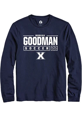 Morgan Goodman  Xavier Musketeers Navy Blue Rally NIL Stacked Box Long Sleeve T Shirt