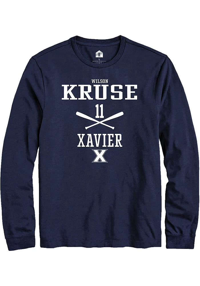 Wilson Kruse Xavier Musketeers Navy Blue Rally NIL Sport Icon Long Sleeve T Shirt