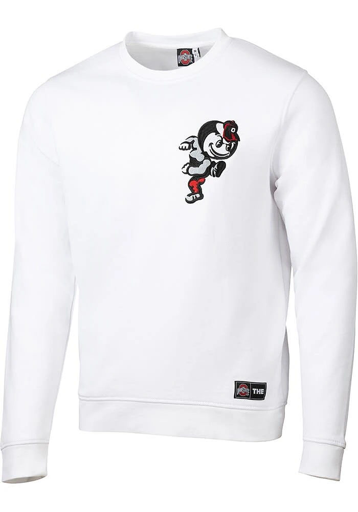 Ohio State Buckeyes Mens White Brutus Long Sleeve Crew Sweatshirt