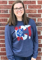 Wichita Navy Blue City Flag ICT Long Sleeve T Shirt