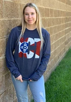 Wichita Navy Blue City Flag ICT Long Sleeve T Shirt