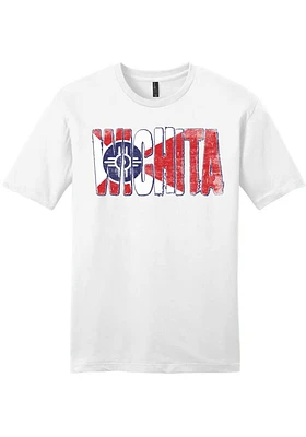 Wichita White City Flag Name Short Sleeve T Shirt
