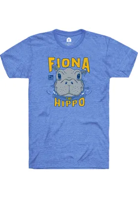 Fiona the Hippo Heather Royal Peaking Out of Water Short Sleeve T-Shirt