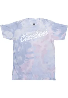 Cleveland Women's Purple Dream Tie-Dye Wordmark Unisex Short Sleeve T-Shirt