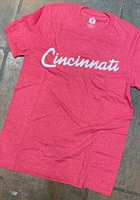 Rally Cincinnati Red Edgy Script Short Sleeve Fashion T Shirt