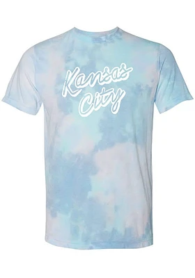 Rally Kansas City Womens Light Blue Retro Script Short Sleeve T-Shirt