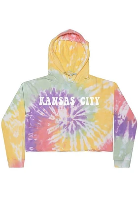 Rally Kansas City Womens Yellow Bell Bottom Hooded Sweatshirt