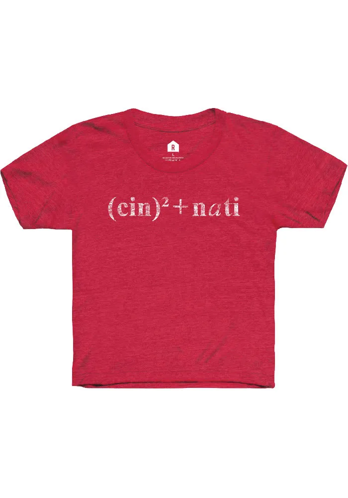 Rally Cincinnati Youth Red Equation Short Sleeve T-Shirt