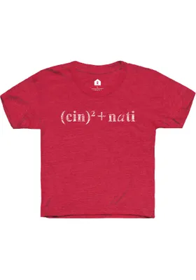 Rally Cincinnati Youth Red Equation Short Sleeve T-Shirt