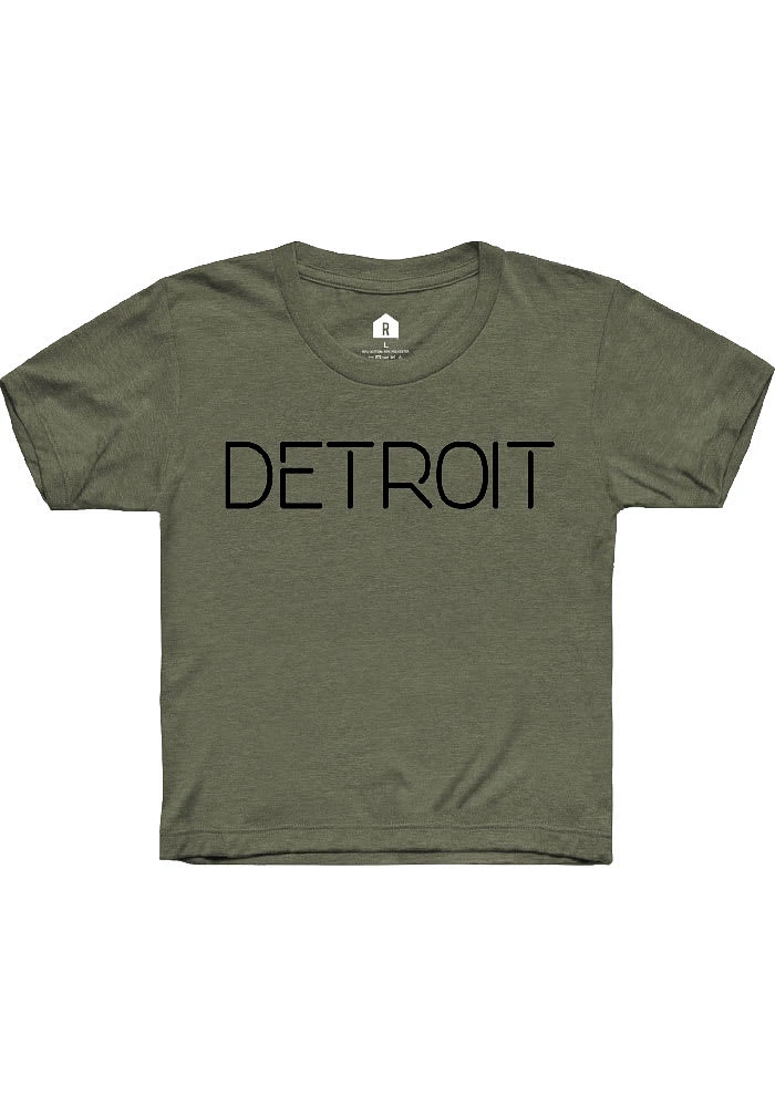 Rally Detroit Youth Olive Disconnect Short Sleeve T-Shirt