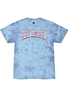 Rally Philadelphia Light Blue Retro Script Short Sleeve T Shirt