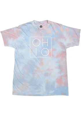 Ohio Womens Coral Dream Tie-Dye Wordmark Unisex Short Sleeve T-Shirt