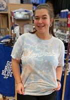 Rally Kentucky Womens Light Blue Retro Script Short Sleeve T-Shirt