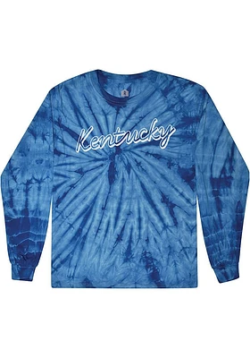 Rally Kentucky Womens Blue Retro Script LS Tee