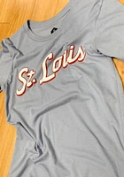 Rally St Louis Light Blue Edgy Script Short Sleeve Fashion T Shirt