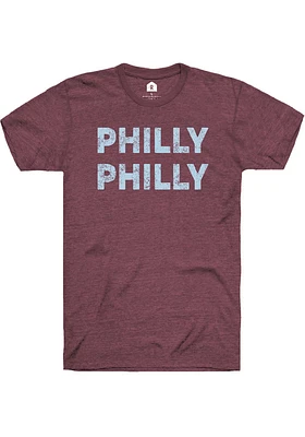 Rally Philadelphia Maroon Double Name Short Sleeve Fashion T Shirt