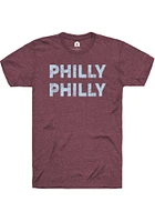 Rally Philadelphia Maroon Double Name Short Sleeve Fashion T Shirt