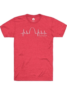 Rally St Louis Red Heartbeat Arch Short Sleeve Fashion T Shirt