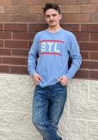 Rally St Louis Light Blue Block and Bars Long Sleeve T Shirt