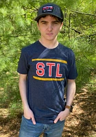 Rally St Louis Navy Blue Block and Bats Short Sleeve Fashion T Shirt