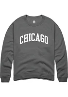 Rally Chicago Womens Grey Arch Wordmark Crew Sweatshirt