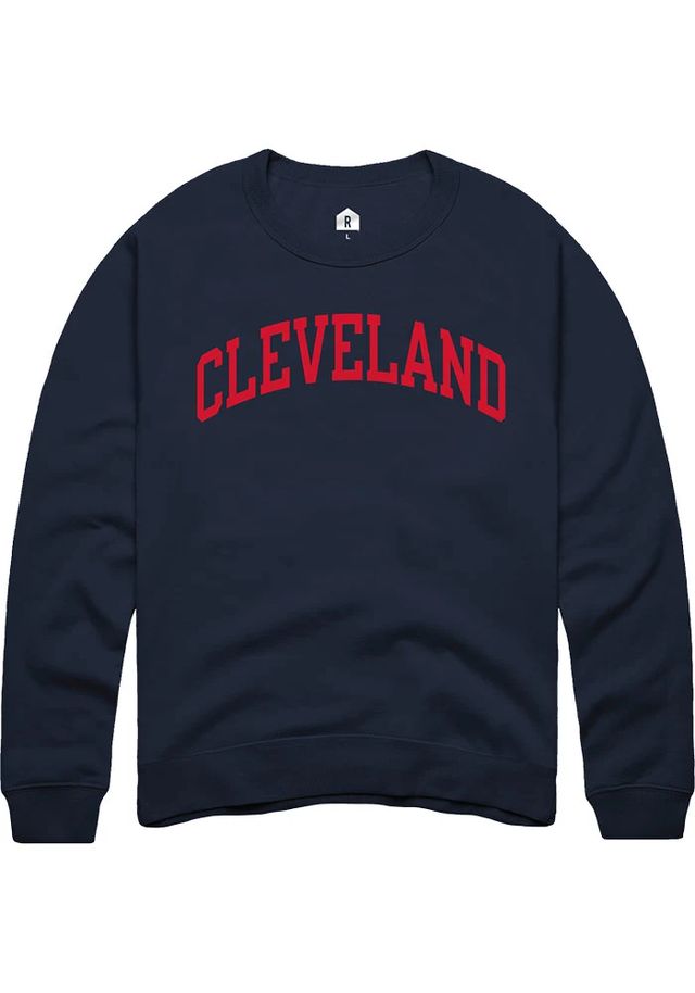 Cleveland Womens Navy Blue Arch Wordmark Crew Sweatshirt