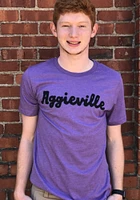 Rally Aggieville Purple Script Short Sleeve Fashion T Shirt