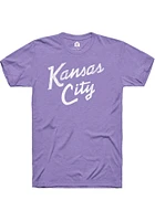 Rally Kansas City Lavender Stacked Script Short Sleeve T Shirt