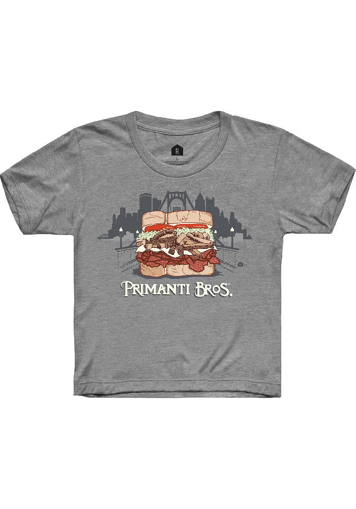 Rally Pittsburgh Youth Grey Sandwich Short Sleeve T-Shirt