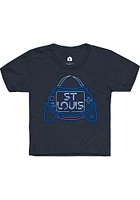 Rally St Louis Youth Navy Blue Game Controller Short Sleeve T-Shirt